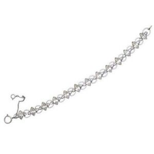 Vintage High End‎ Sparkling Clear Rhinestone Sterling Silver Bracelet*7-3/8"
